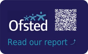 Ofsted QR code badge (blue)